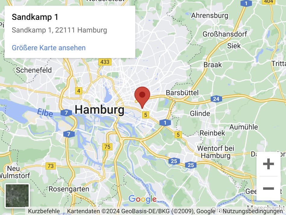 Sandkamp 1 Hamburg Reinigung Karte